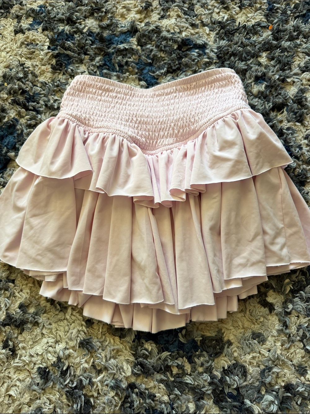 Pink Ruffled Smocked Waist Girl’s Skirt